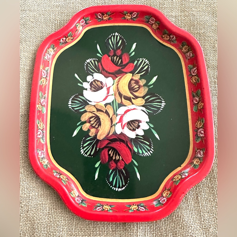 Elite Floral Tin Tray Water Gipsy Design by JM Hill Made in England Excellent